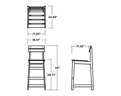 POLYWOOD Modern Studio Plaza Bar Chair