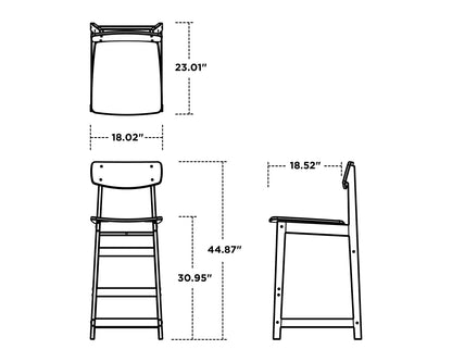 POLYWOOD Modern Studio Urban Bar Chair