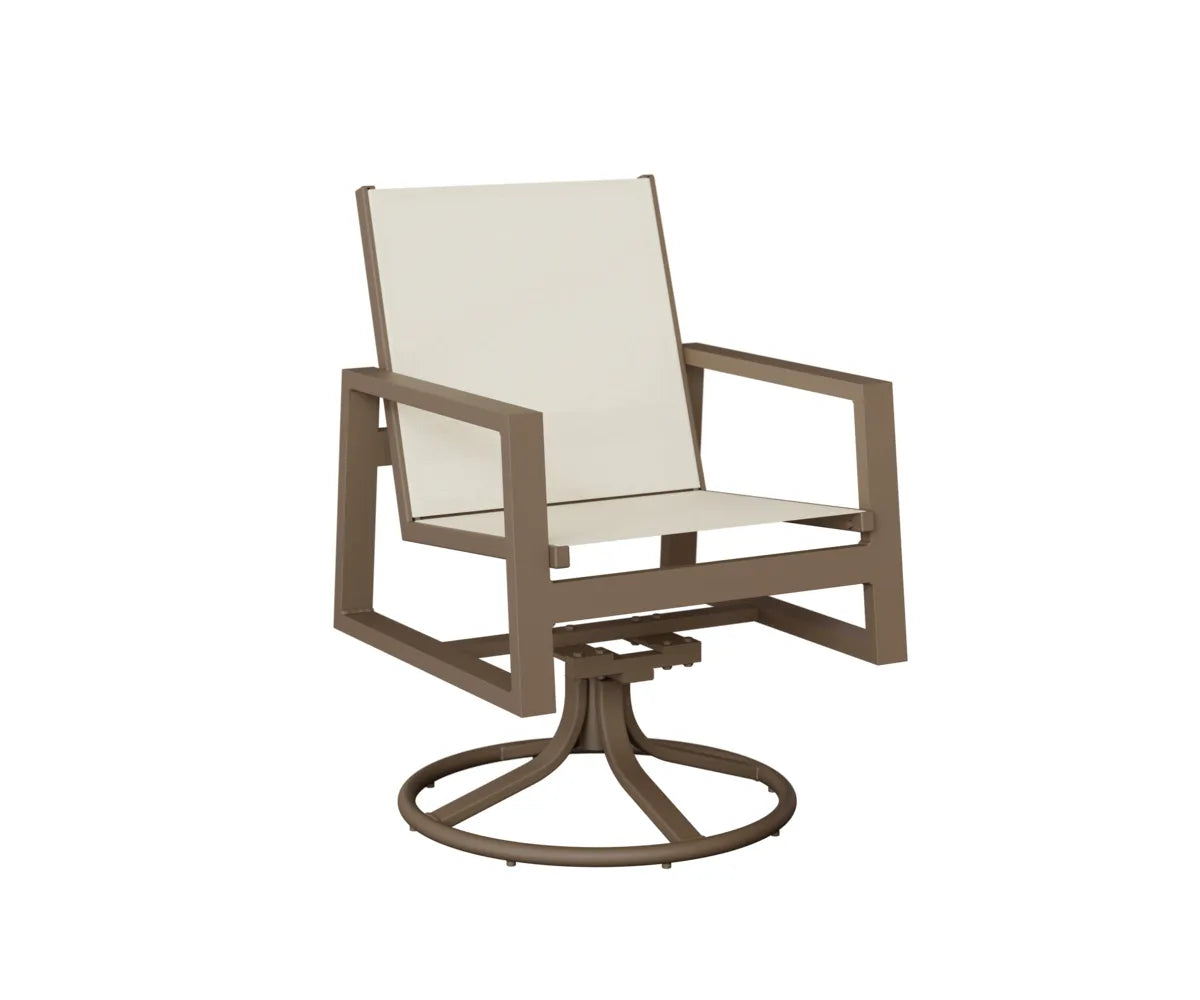 Berlin Gardens Vida Sling Swivel Rocker Dining Chair in Clay