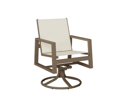Berlin Gardens Vida Sling Swivel Rocker Dining Chair in Clay
