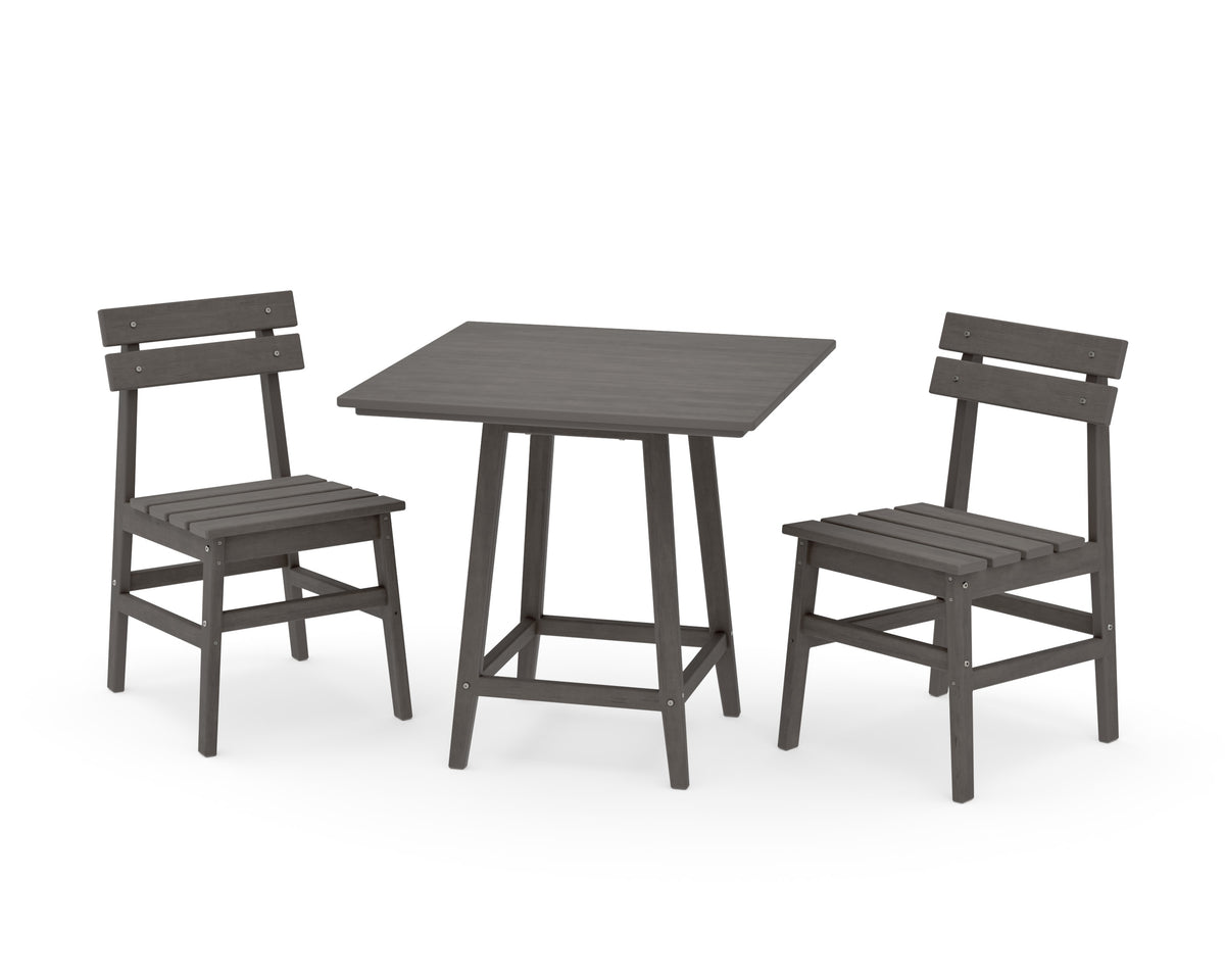 POLYWOOD Modern Studio Plaza Chair 3-Piece Bistro Dining Set in Driftwood