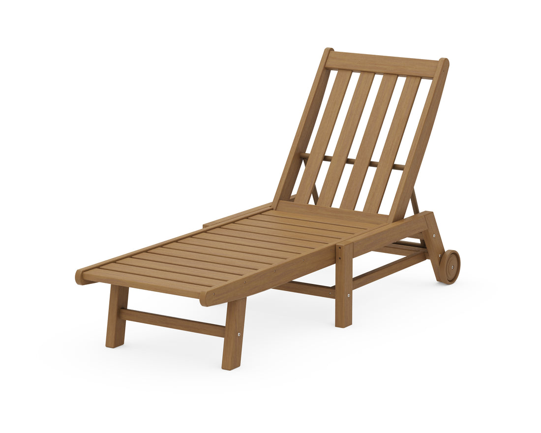 POLYWOOD Vineyard Chaise with Wheels in Natural
