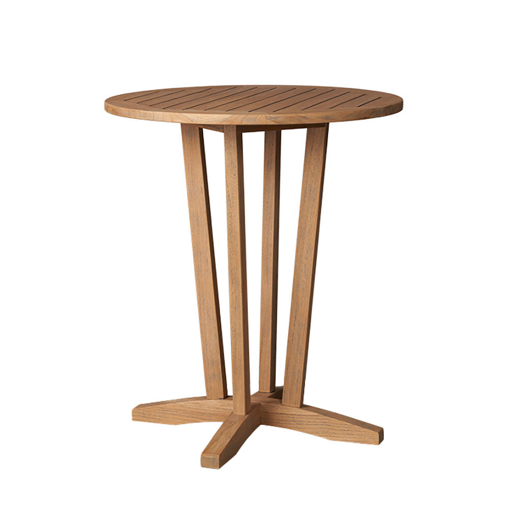 Lloyd Flanders Teak 30" Round Balcony Table, lifestyle photo 1