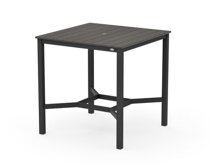 POLYWOOD Main Street 42 x 42 Bar Table in Black / Vintage Coffee