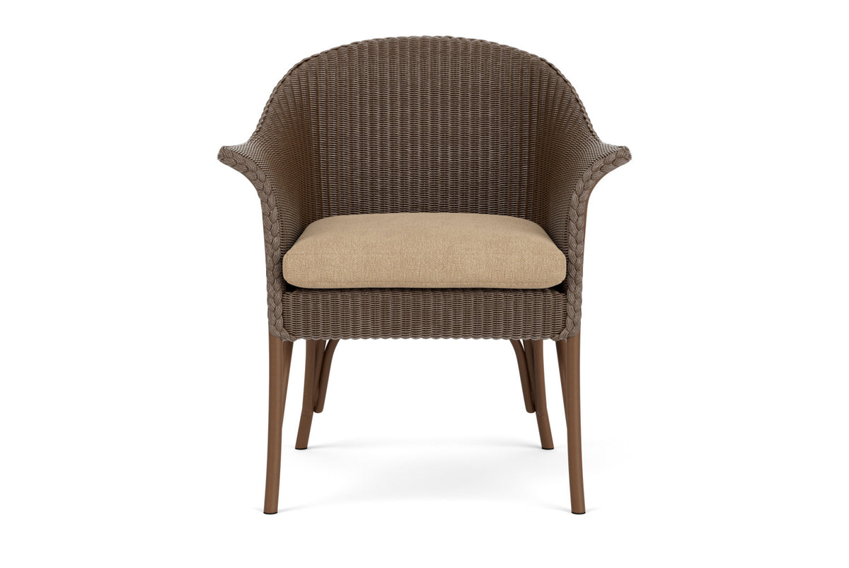 Lloyd Flanders All Seasons Lounge Chair in Bark with Hayden Sand fabric
