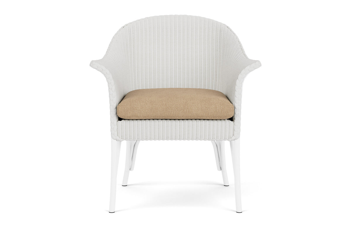 Lloyd Flanders All Seasons Lounge Chair in Matte White with Hayden Sand fabric