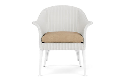 Lloyd Flanders All Seasons Lounge Chair in Matte White with Hayden Sand fabric