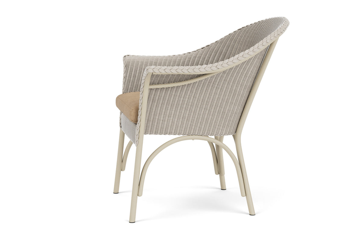 Lloyd Flanders All Seasons Lounge Chair in Linen with Hayden Sand fabric, view 9
