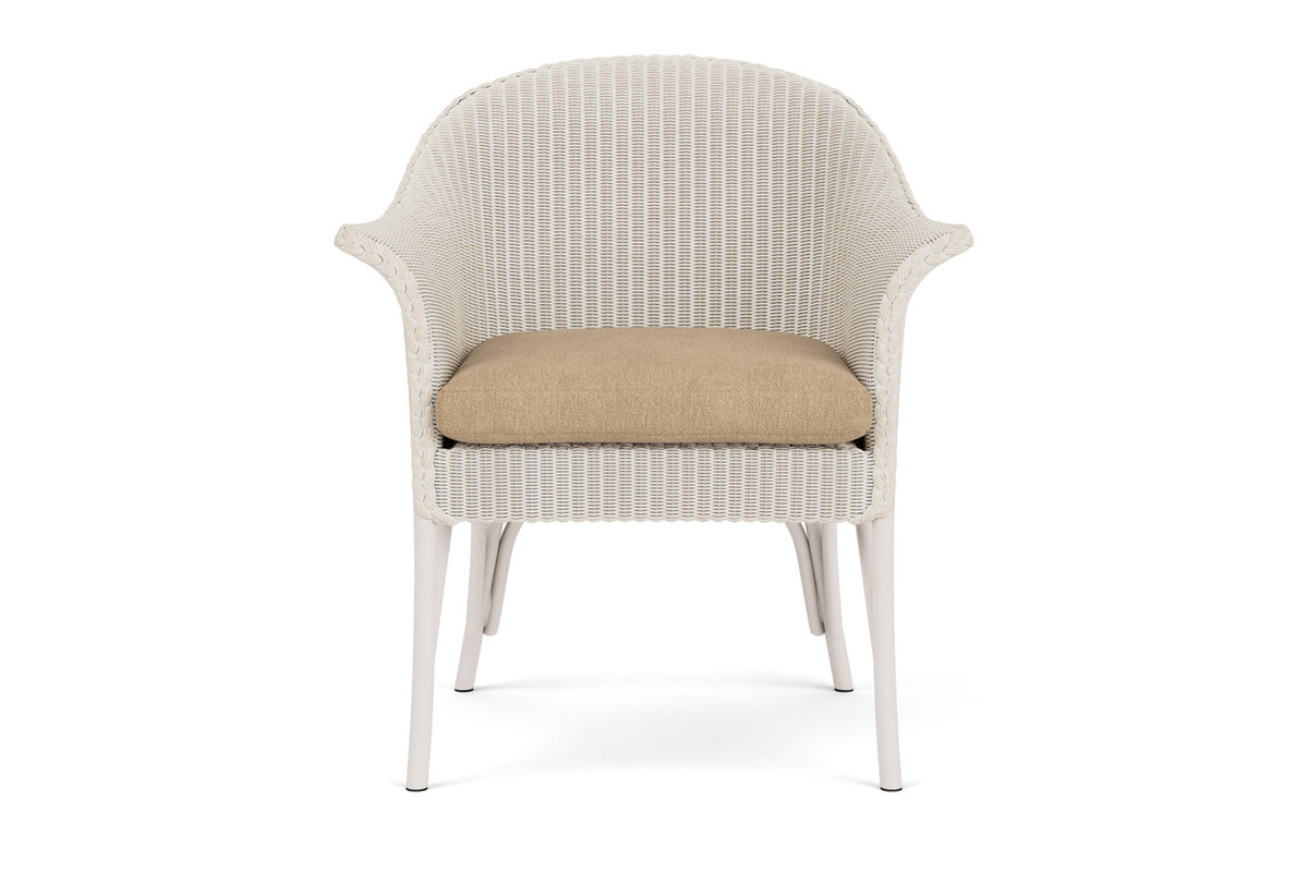 Lloyd Flanders All Seasons Lounge Chair in Antique White with Hayden Sand fabric