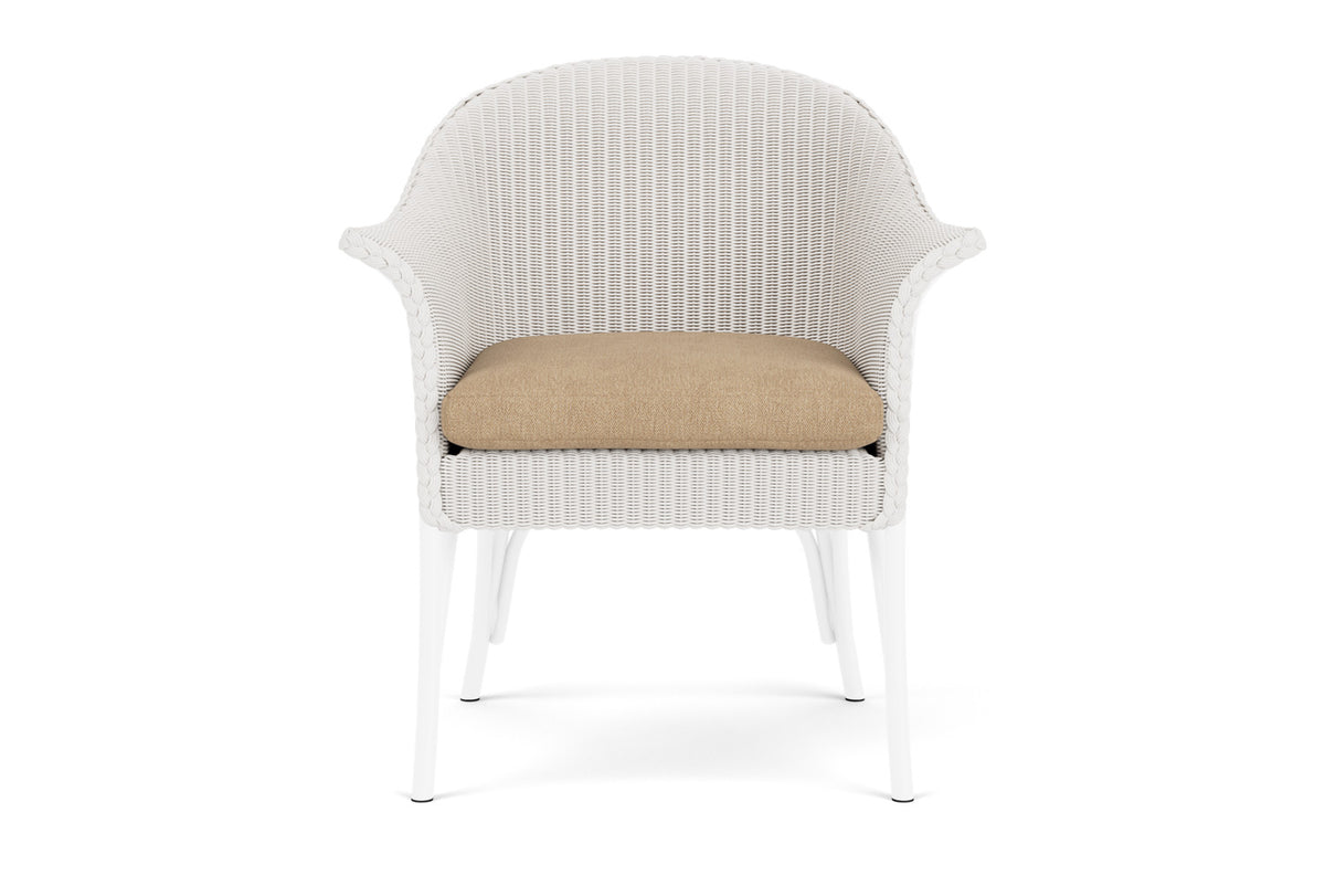 Lloyd Flanders All Seasons Lounge Chair in White with Hayden Sand fabric