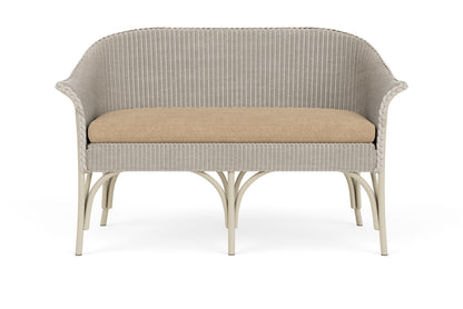 Lloyd Flanders All Seasons Settee in Linen with Hayden Sand fabric