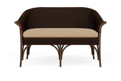Lloyd Flanders All Seasons Settee in Mink with Hayden Sand fabric