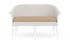 Lloyd Flanders All Seasons Settee in White with Hayden Sand fabric