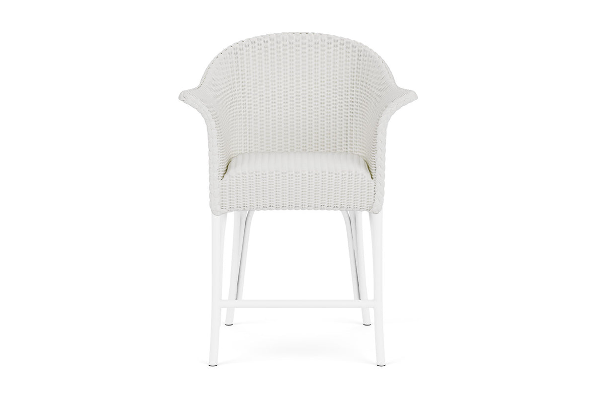Lloyd Flanders All Seasons Balcony Stool with Padded Seat in Matte White