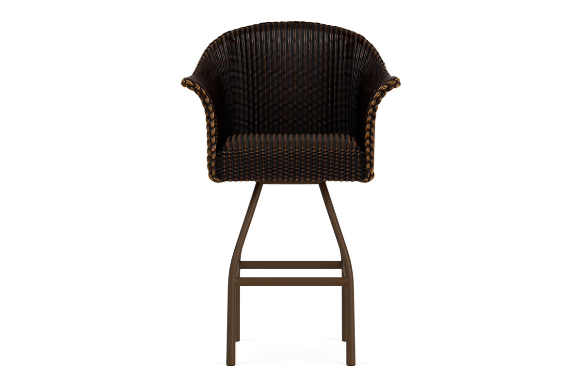 Lloyd Flanders All Seasons Swivel Bar Stool with Padded Seat in Mink