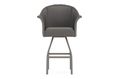 Lloyd Flanders All Seasons Swivel Bar Stool with Padded Seat in Pewter
