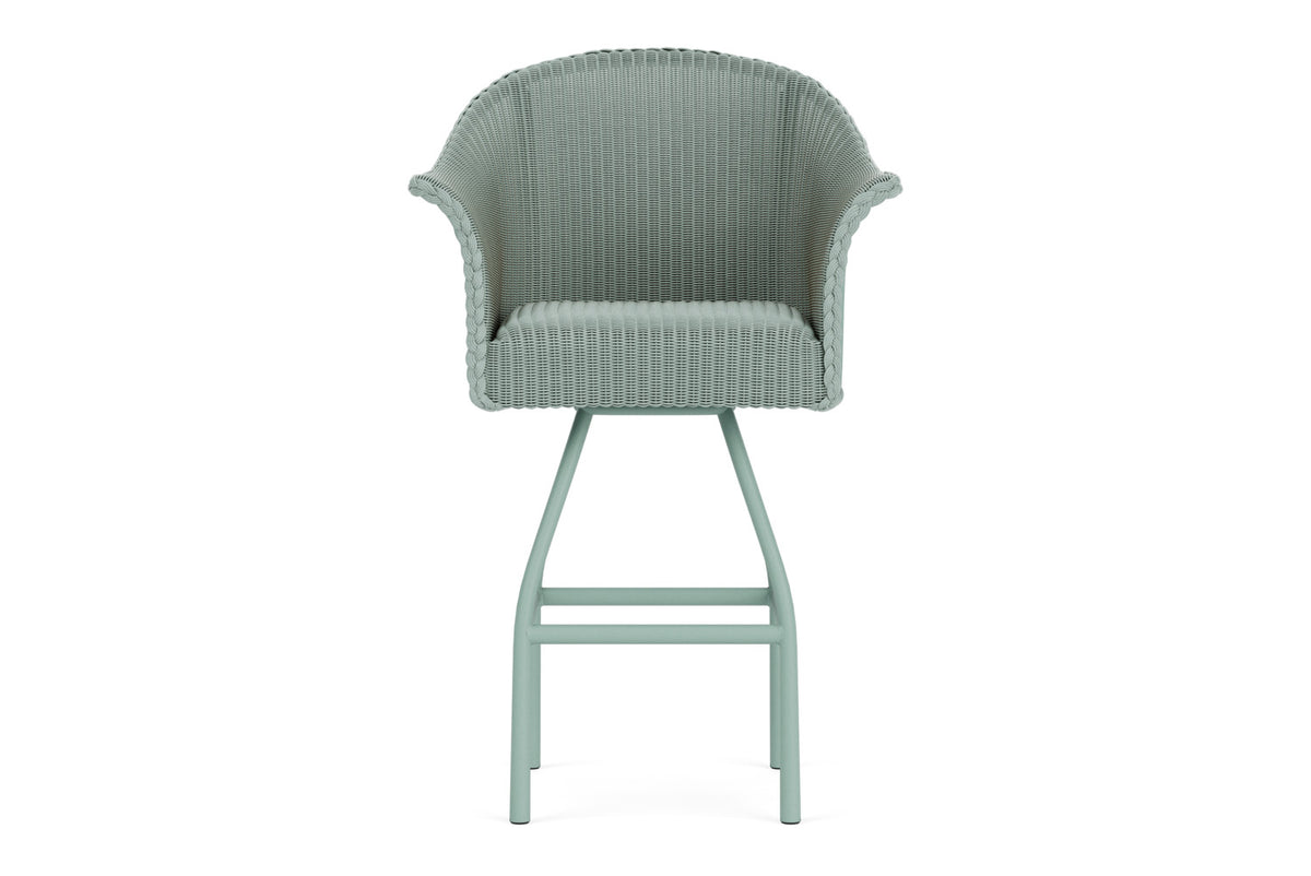 Lloyd Flanders All Seasons Swivel Bar Stool with Padded Seat in Sea Glass