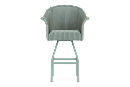 Lloyd Flanders All Seasons Swivel Bar Stool with Padded Seat in Sea Glass