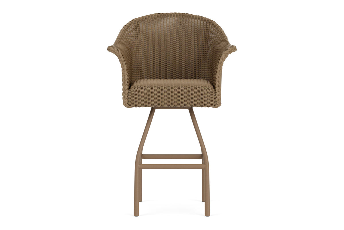 Lloyd Flanders All Seasons Swivel Bar Stool with Padded Seat in Fawn
