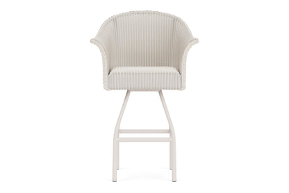 Lloyd Flanders All Seasons Swivel Bar Stool with Padded Seat in Antique White