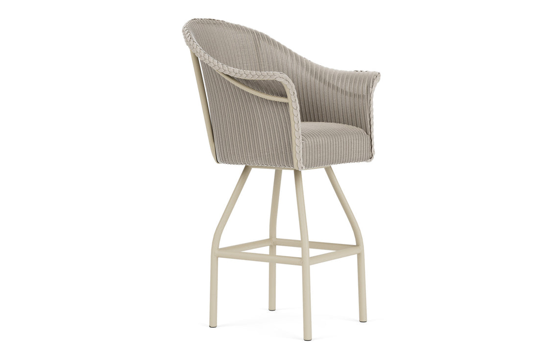 Lloyd Flanders All Seasons Swivel Bar Stool with Padded Seat in Linen, view 3
