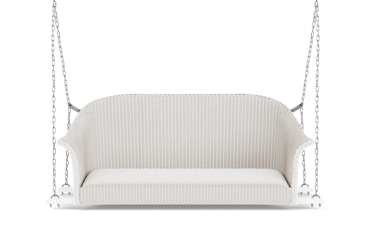 Lloyd Flanders All Seasons Settee Swing with Padded Seat in White