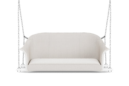 Lloyd Flanders All Seasons Settee Swing with Padded Seat in White