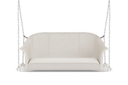 Lloyd Flanders All Seasons Settee Swing with Padded Seat in Antique White
