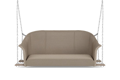 Lloyd Flanders All Seasons Settee Swing with Padded Seat in French Beige