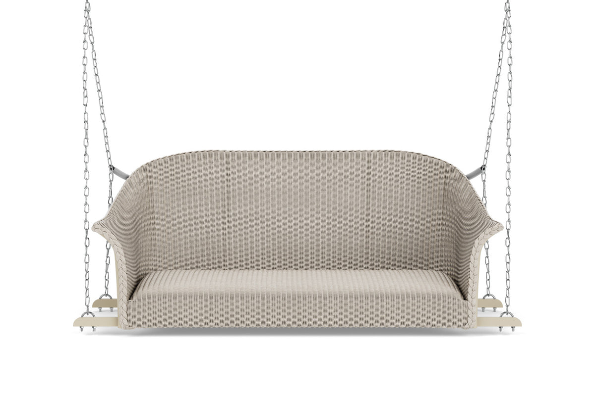 Lloyd Flanders All Seasons Settee Swing with Padded Seat in Linen