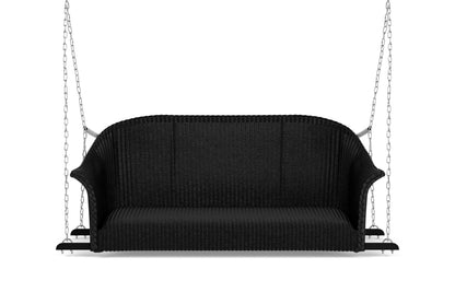Lloyd Flanders All Seasons Settee Swing with Padded Seat in Ebony