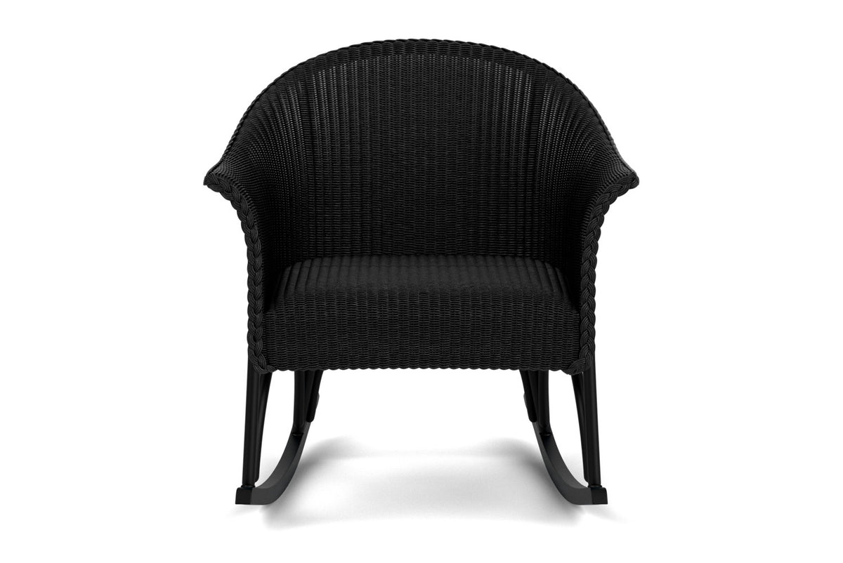 Lloyd Flanders All Seasons Lounge Rocker with Padded Seat in Ebony