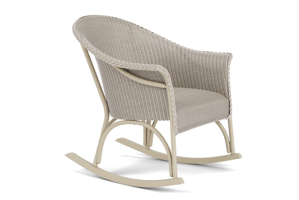 Lloyd Flanders All Seasons Lounge Rocker with Padded Seat in Linen, view 3
