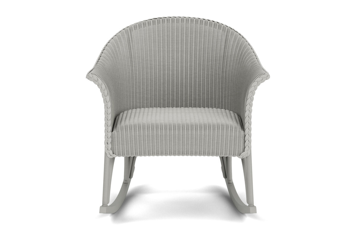 Lloyd Flanders All Seasons Lounge Rocker with Padded Seat in Platinum