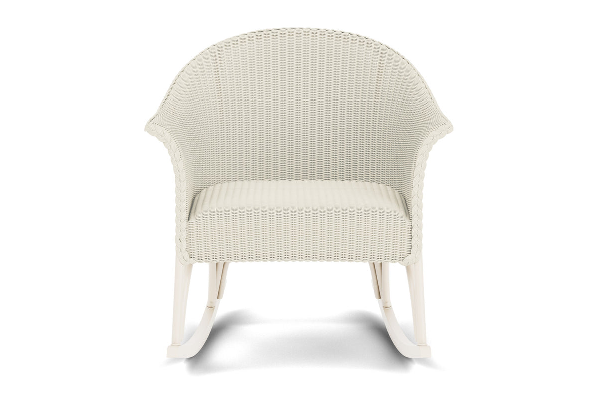 Lloyd Flanders All Seasons Lounge Rocker with Padded Seat in Ivory