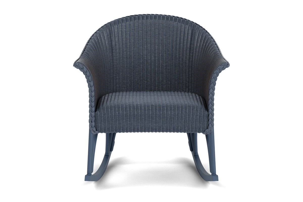Lloyd Flanders All Seasons Lounge Rocker with Padded Seat in Denim Blue