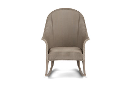 Lloyd Flanders All Seasons High Back Porch Rocker with Padded Seat in French Beige