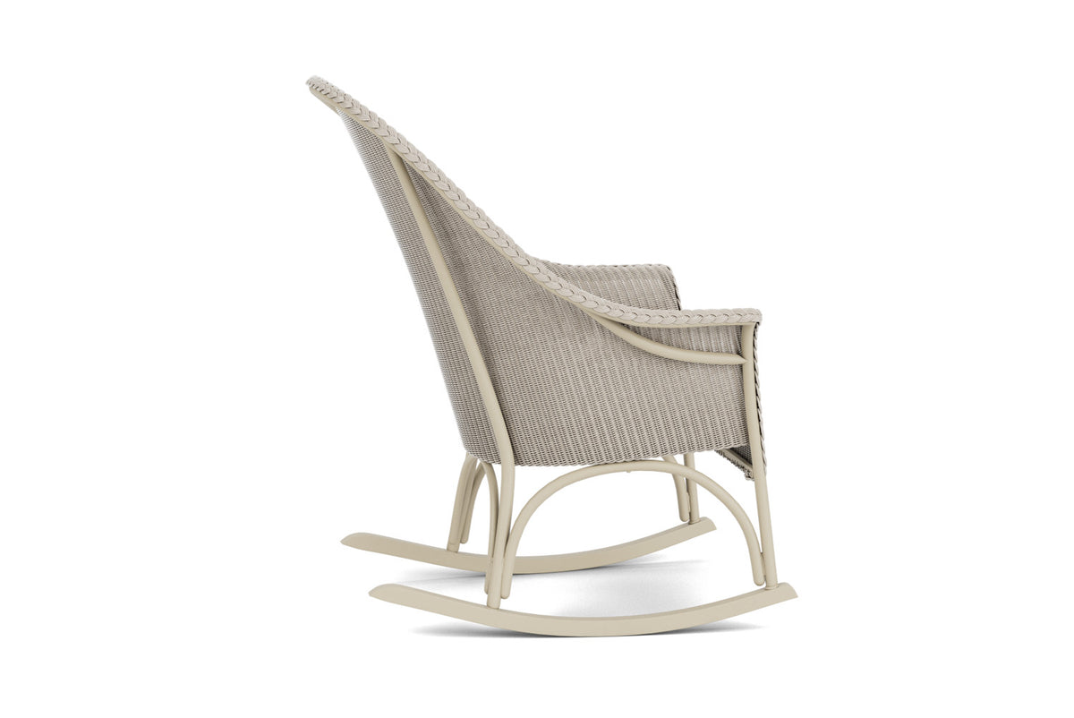 Lloyd Flanders All Seasons High Back Porch Rocker with Padded Seat in Linen, view 5
