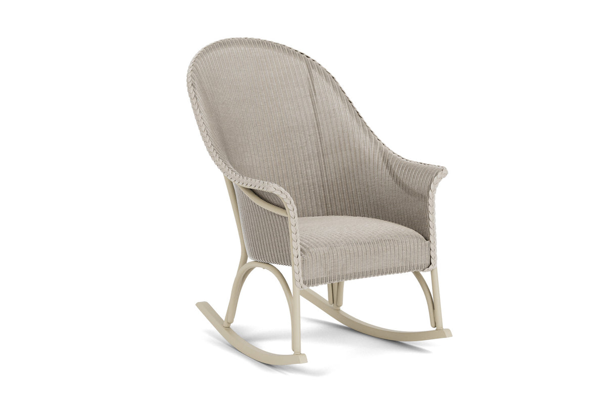 Lloyd Flanders All Seasons High Back Porch Rocker with Padded Seat in Linen, view 2