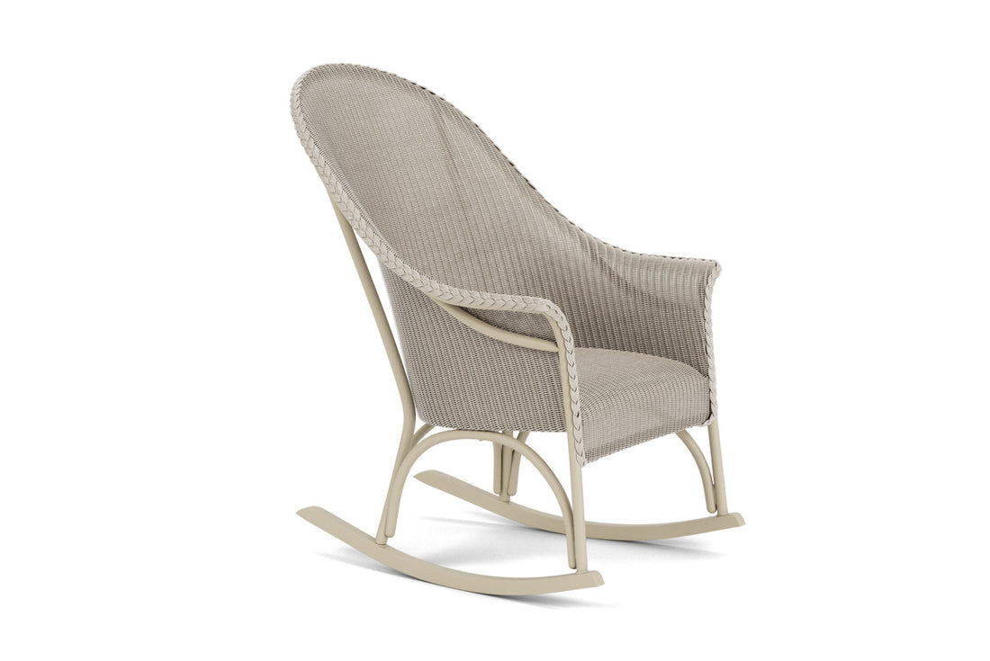 Lloyd Flanders All Seasons High Back Porch Rocker with Padded Seat in Linen, view 3