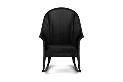 Lloyd Flanders All Seasons High Back Porch Rocker with Padded Seat in Ebony