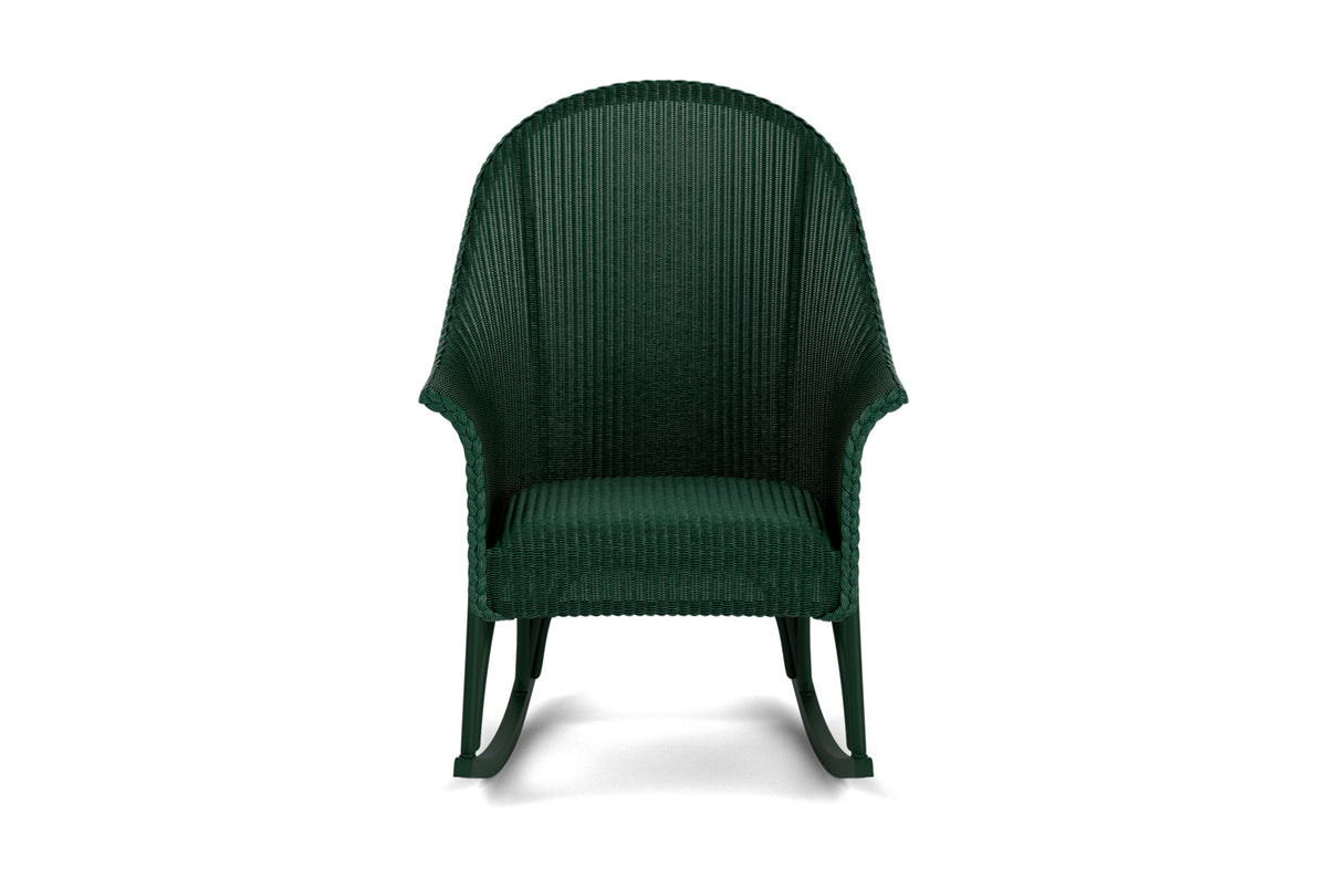 Lloyd Flanders All Seasons High Back Porch Rocker with Padded Seat in Woodland