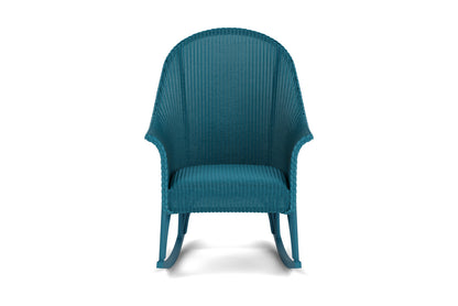 Lloyd Flanders All Seasons High Back Porch Rocker with Padded Seat in Peacock