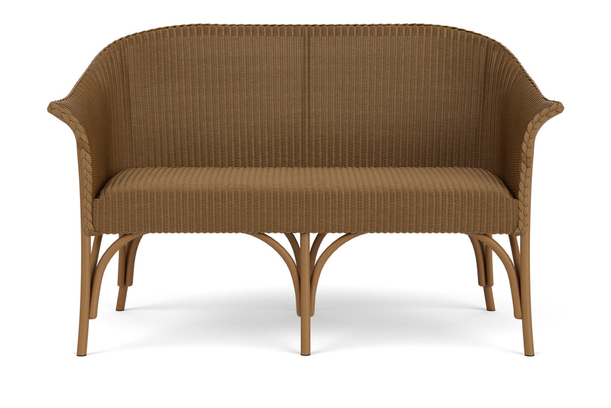 Lloyd Flanders All Seasons Settee with Padded Seat in Hickory