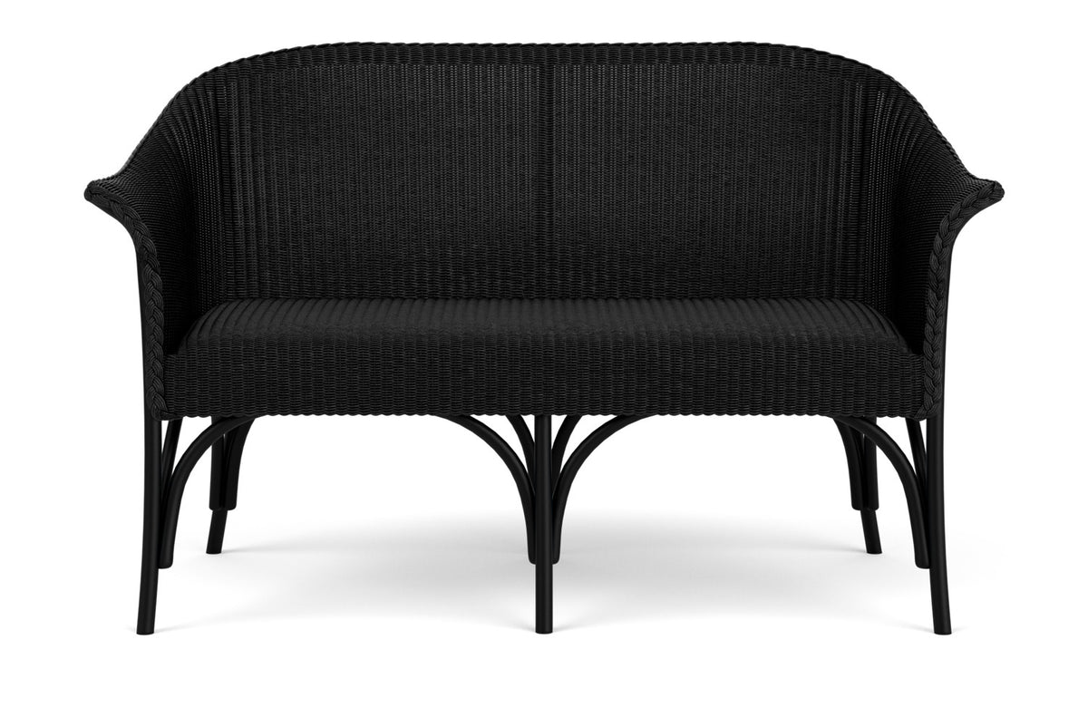 Lloyd Flanders All Seasons Settee with Padded Seat in Ebony