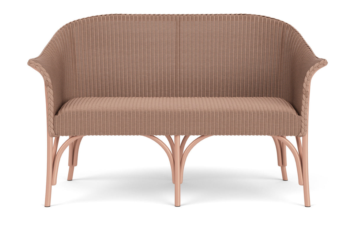 Lloyd Flanders All Seasons Settee with Padded Seat in Rosewood