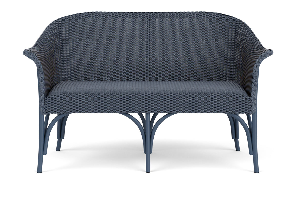 Lloyd Flanders All Seasons Settee with Padded Seat in Denim Blue