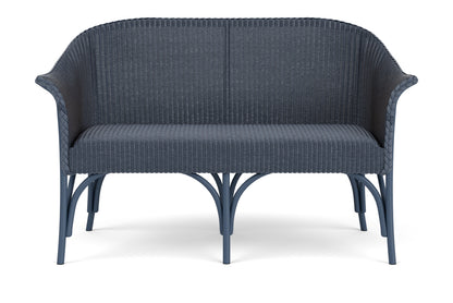 Lloyd Flanders All Seasons Settee with Padded Seat in Denim Blue