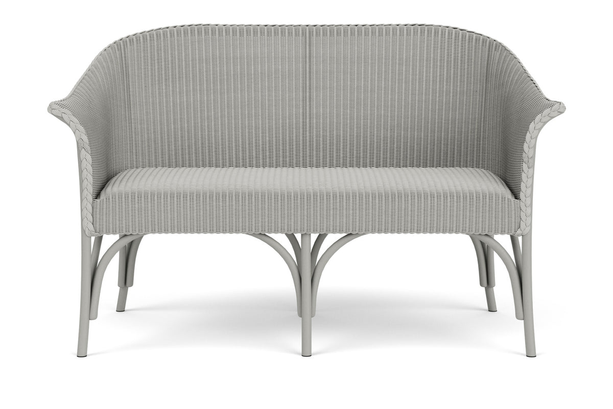 Lloyd Flanders All Seasons Settee with Padded Seat in Platinum
