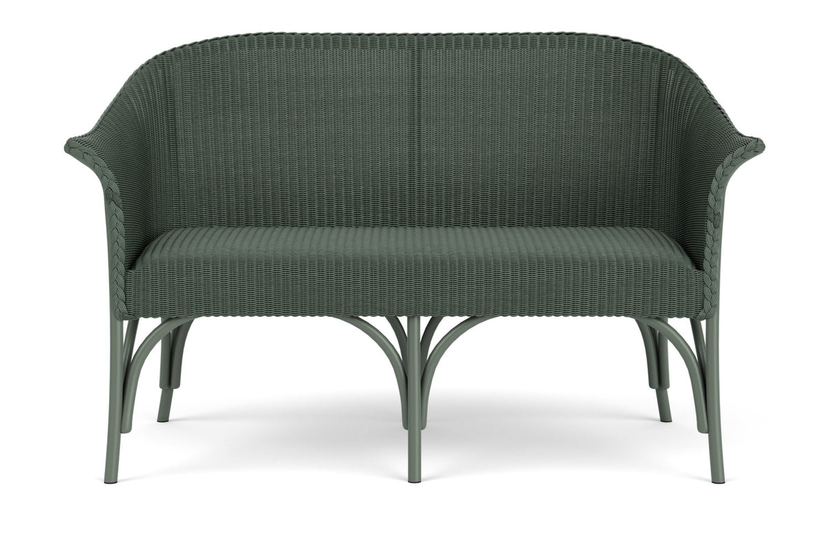 Lloyd Flanders All Seasons Settee with Padded Seat in Spruce